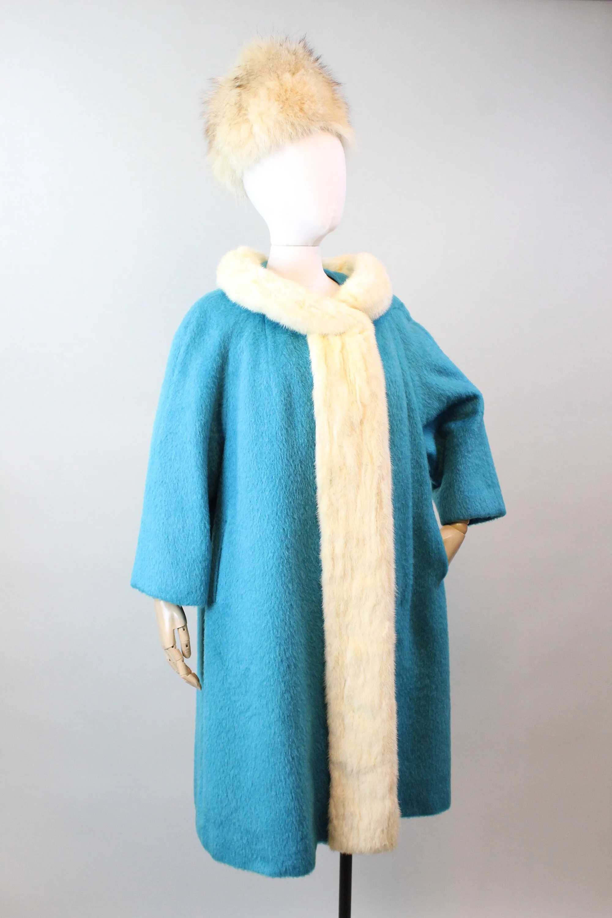 1960s 1963 documented LILLI ANN mink fur mohair coat large | new winter