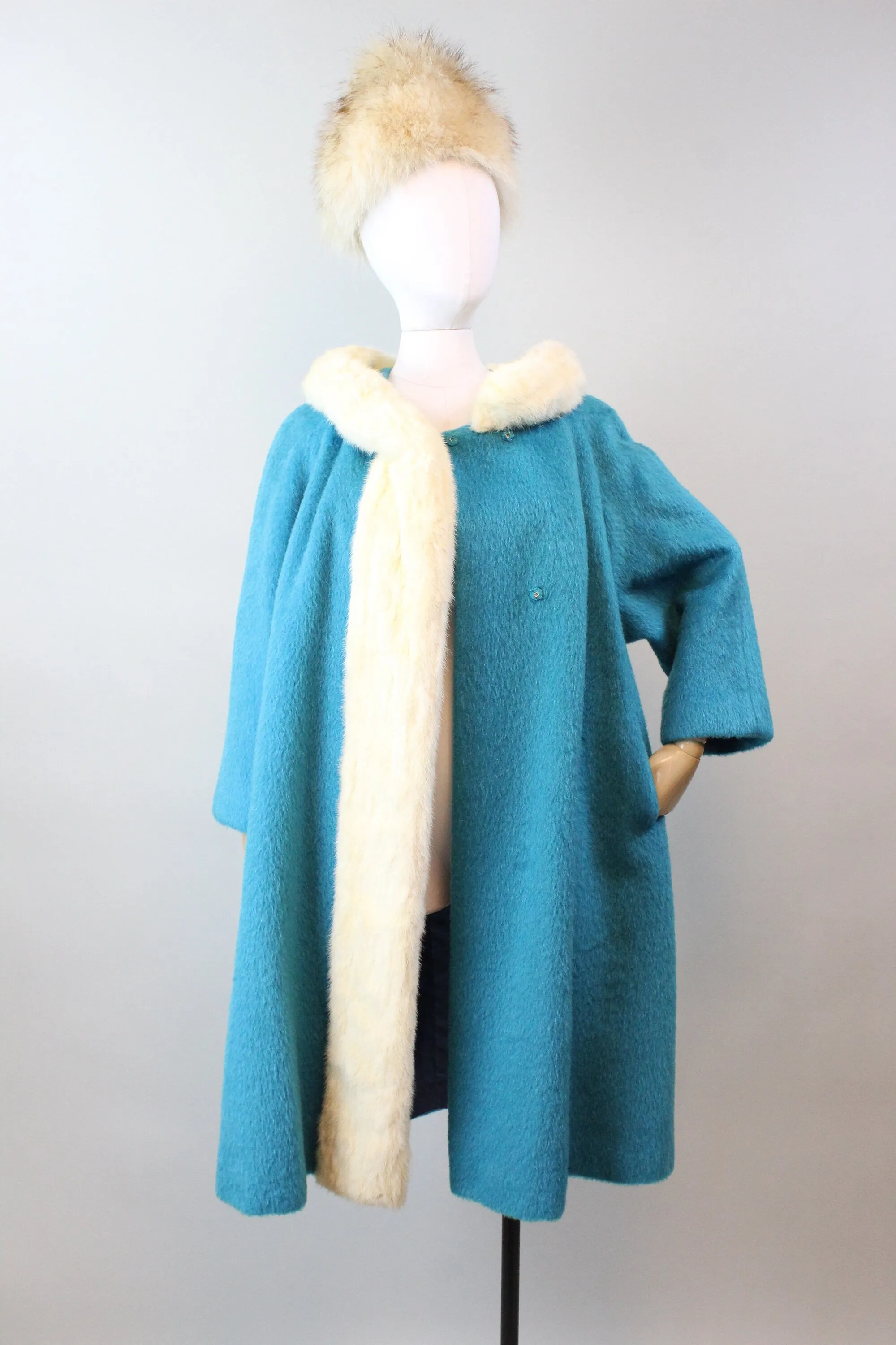 1960s 1963 documented LILLI ANN mink fur mohair coat large | new winter