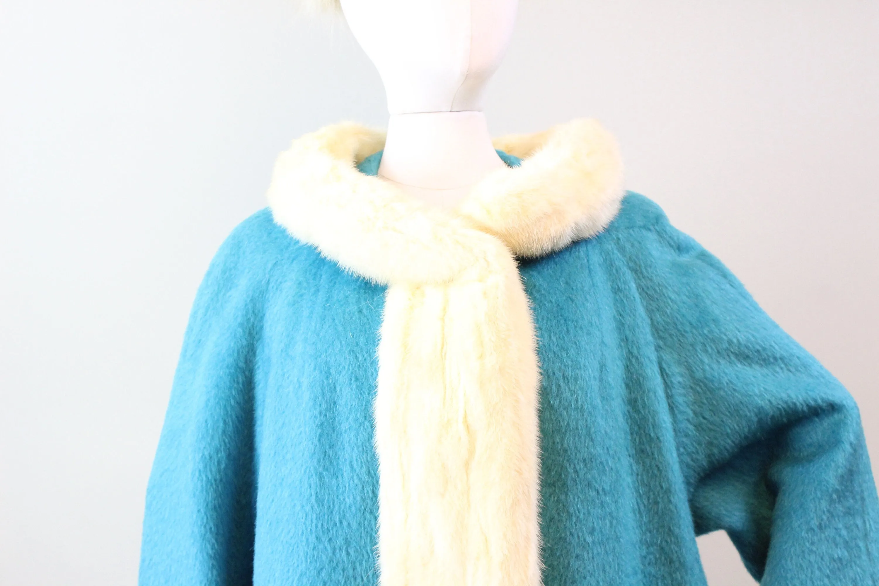 1960s 1963 documented LILLI ANN mink fur mohair coat large | new winter