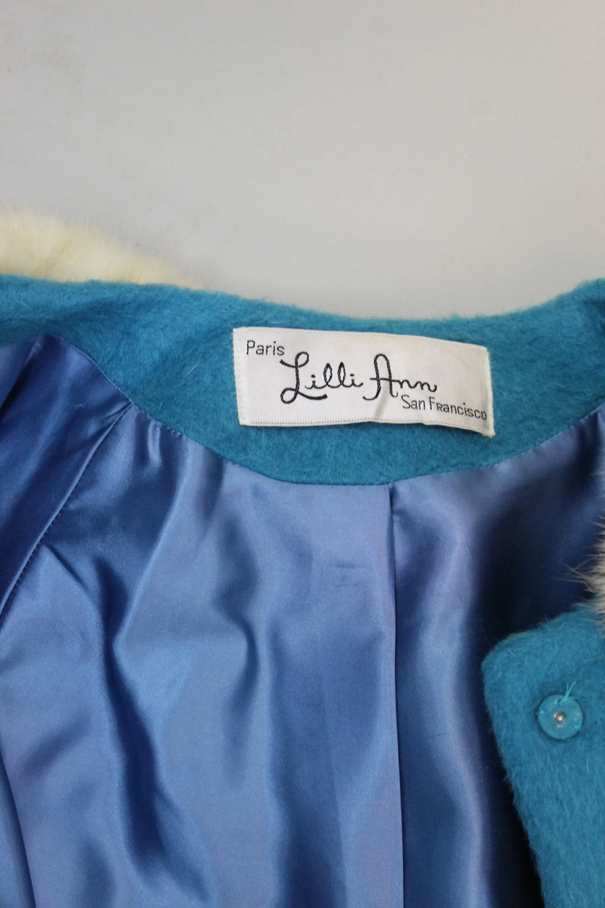 1960s 1963 documented LILLI ANN mink fur mohair coat large | new winter