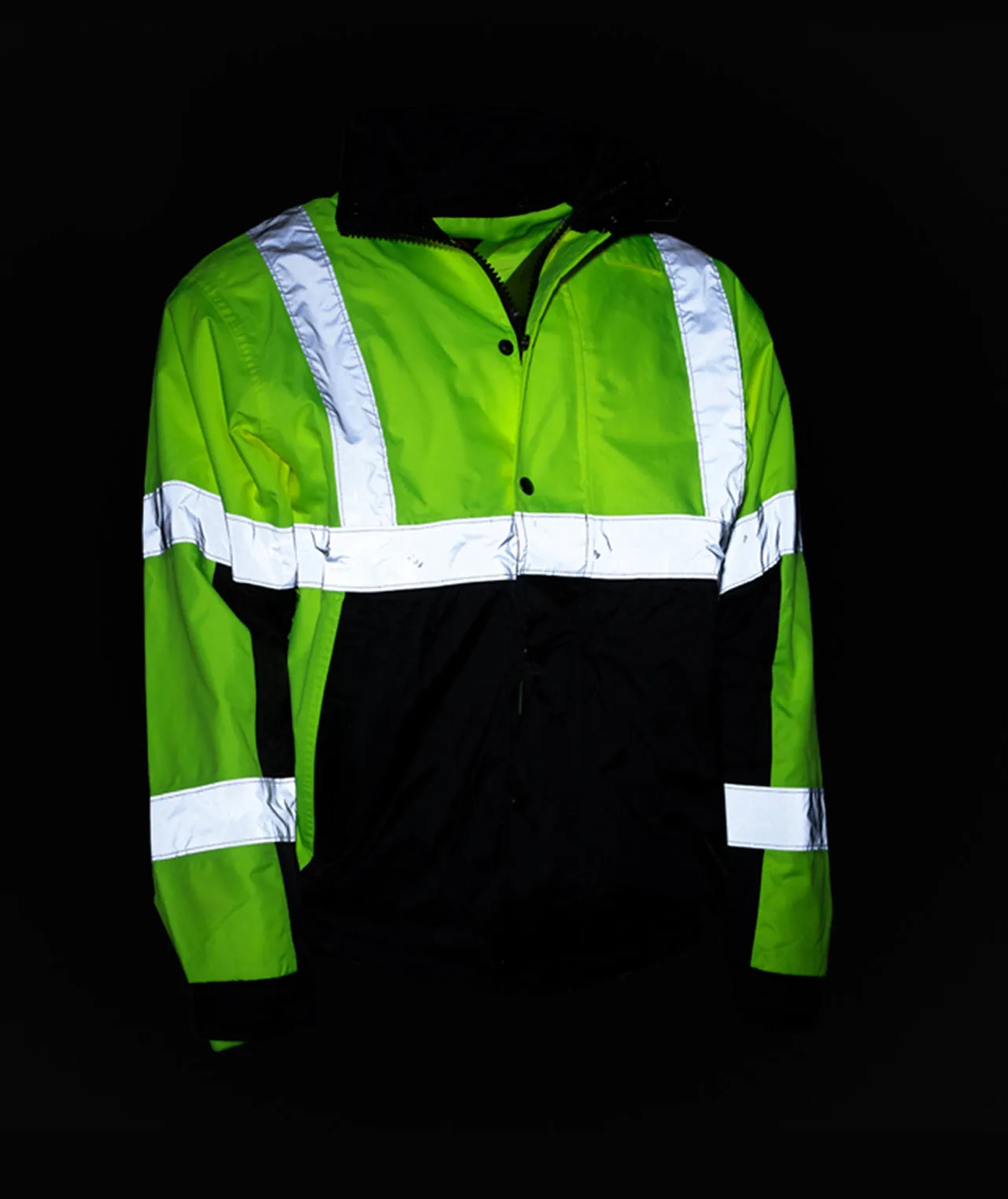 412STLB Safety Jacket: Hi-Vis Bomber: Zip-Out Liner: Breathable Waterproof