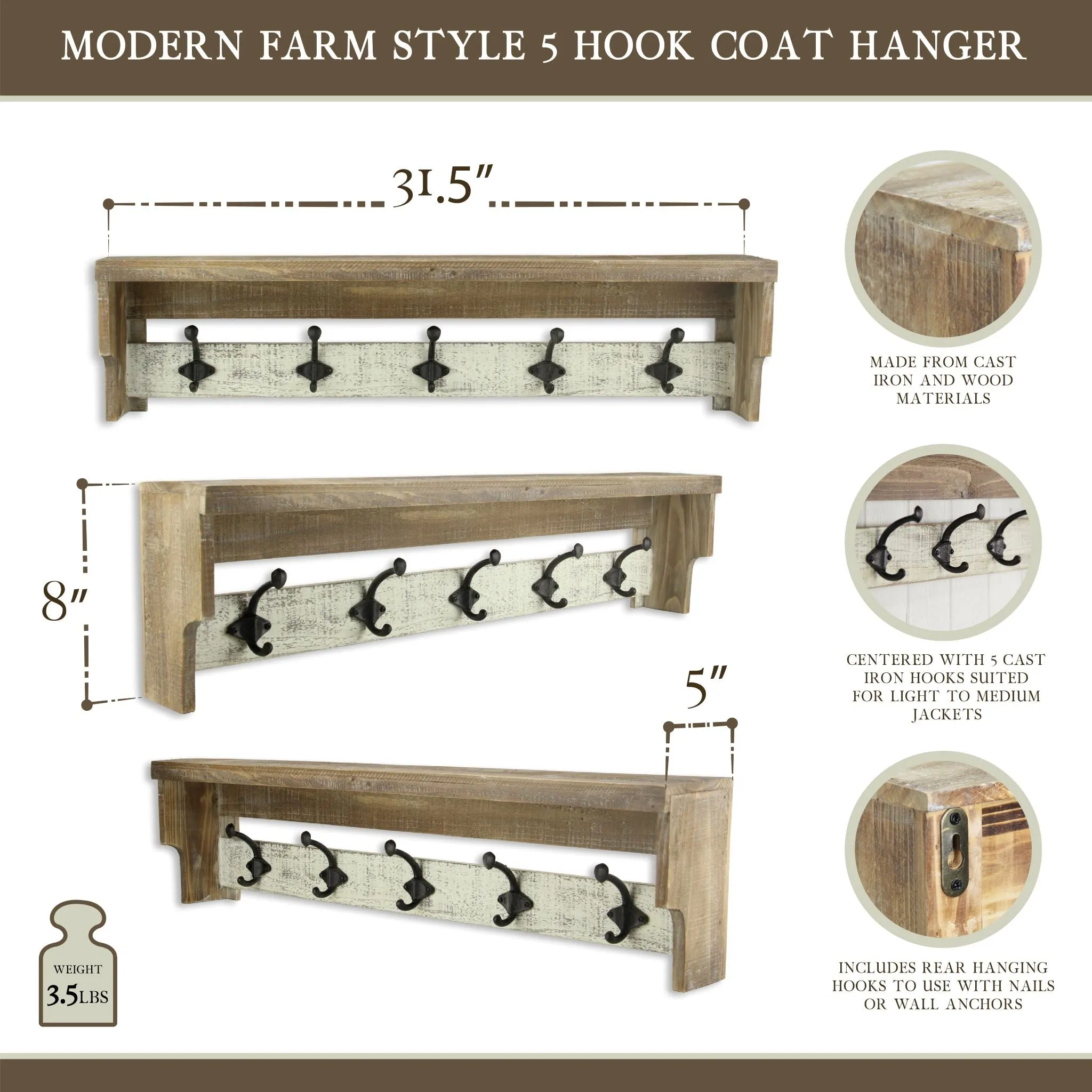 4672 - Truss Farm Style Coat Hanger