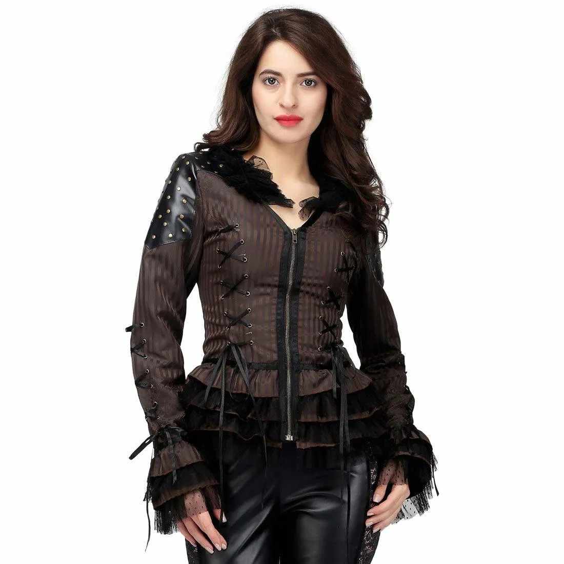 Alfreda Steampunk Stripe Jacket