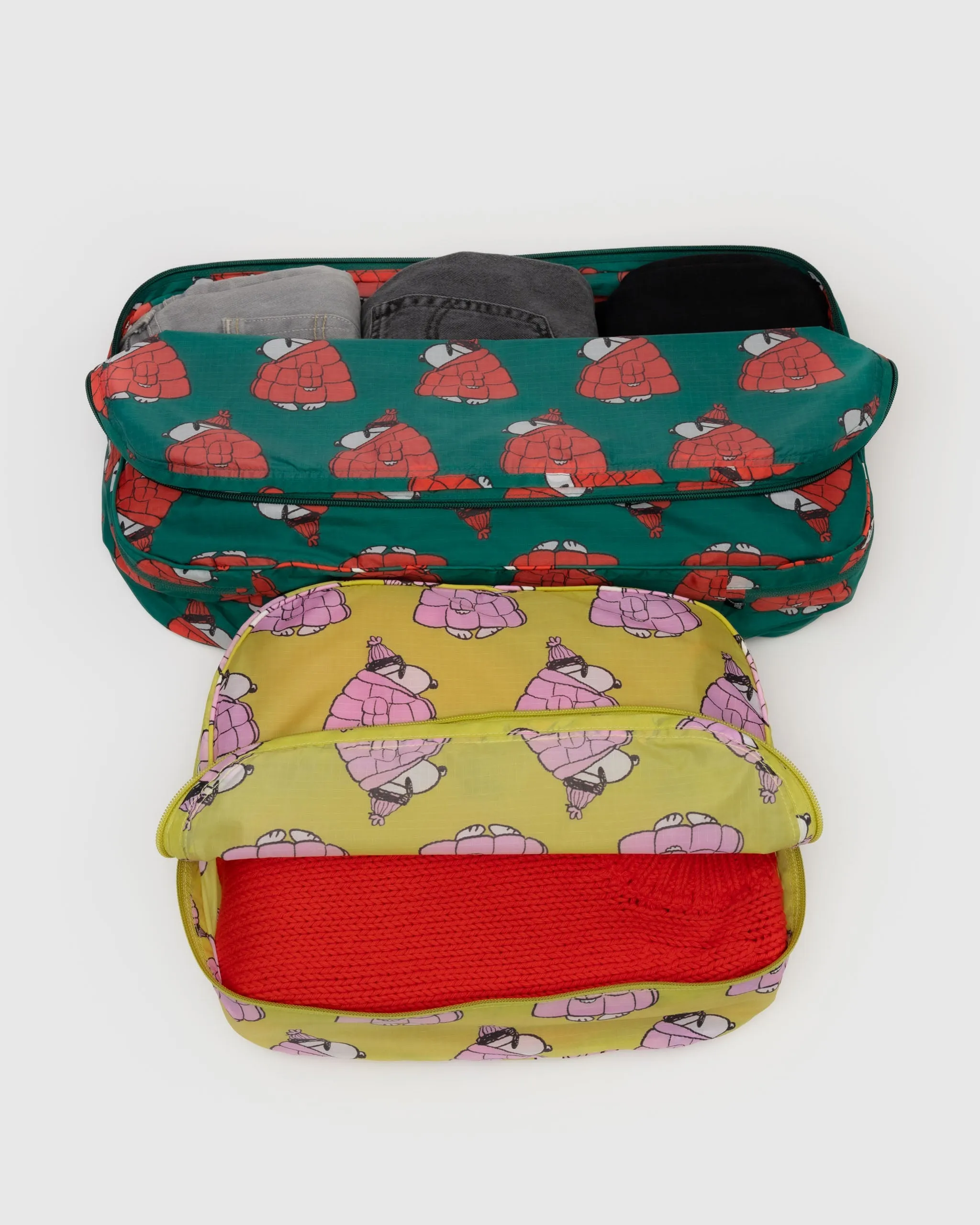 BAGGU Large Packing Cube Set Puffer Snoopy