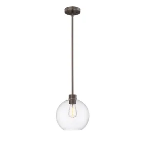 Basin Outdoor Hanging Lantern - Powder Coat Bronze - Clear Glass - 11in. Diameter - E26 Medium Base