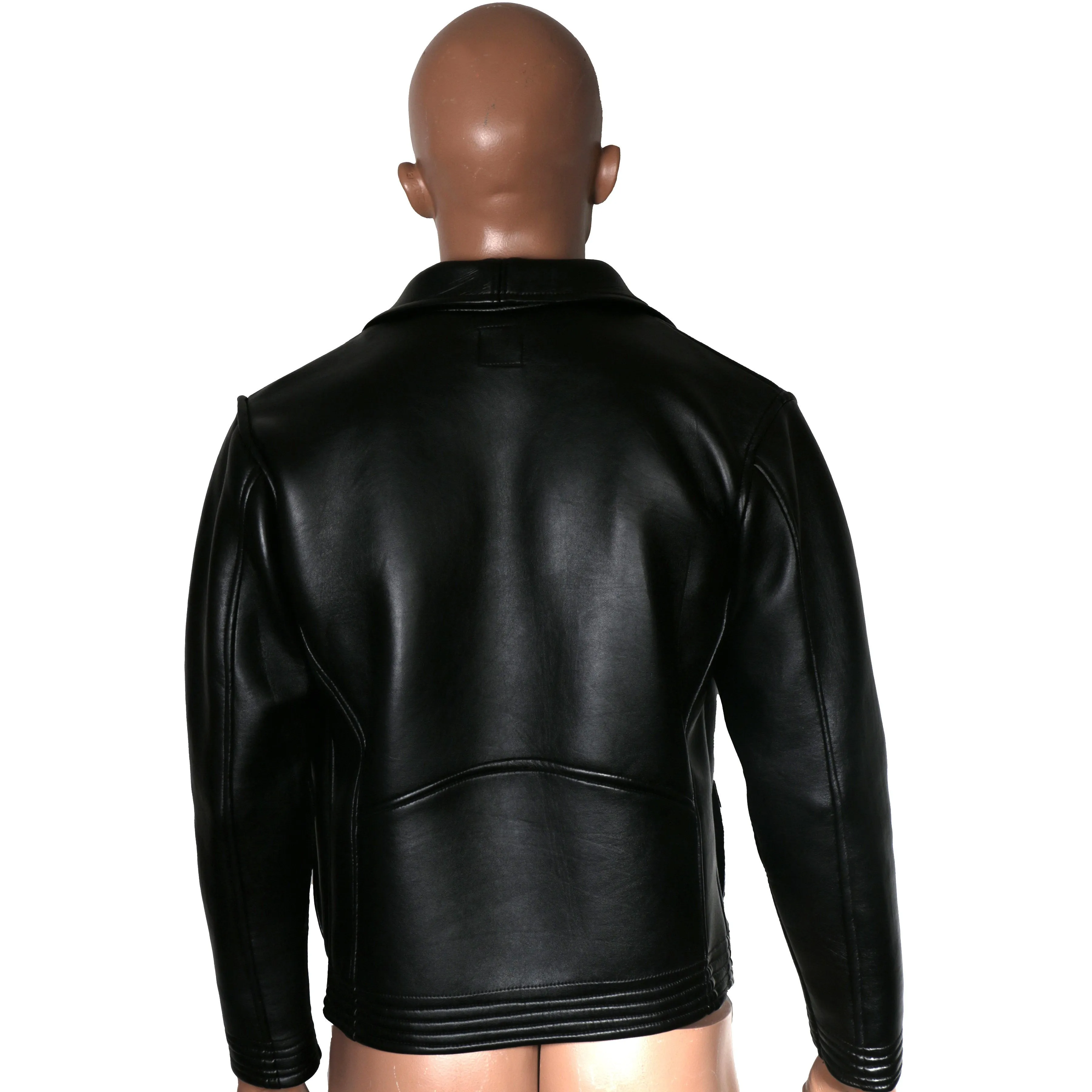 Black Synthetic Leather Jacket