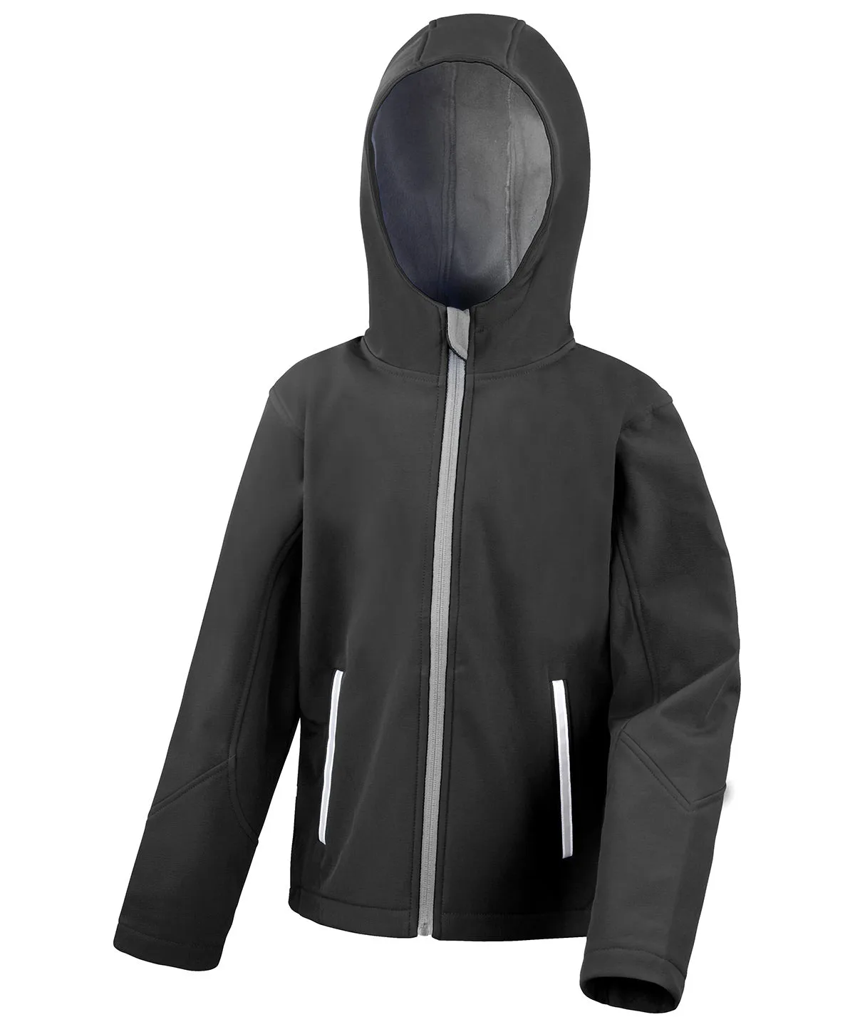 Black/Grey - Core junior TX performance hooded softshell jacket