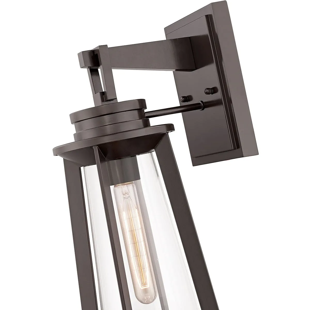 Bolling Outdoor Wall Sconce - Powder Coat Bronze - Clear Glass - 10.75in Extension - E26 Medium Base