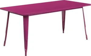 Brimmes Rectangular 31.5'' x 63'' Purple Metal Table for Patio/Bar