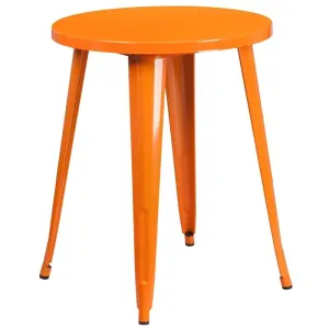 Brimmes Round 24'' Orange Metal Table for Patio/Bar