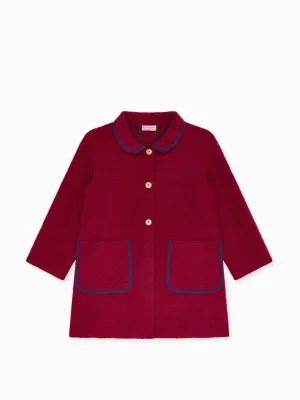 Burgundy Henrietta Girl coat