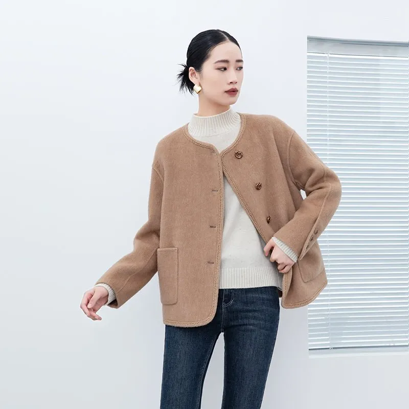 Camel Short Woolen Coats