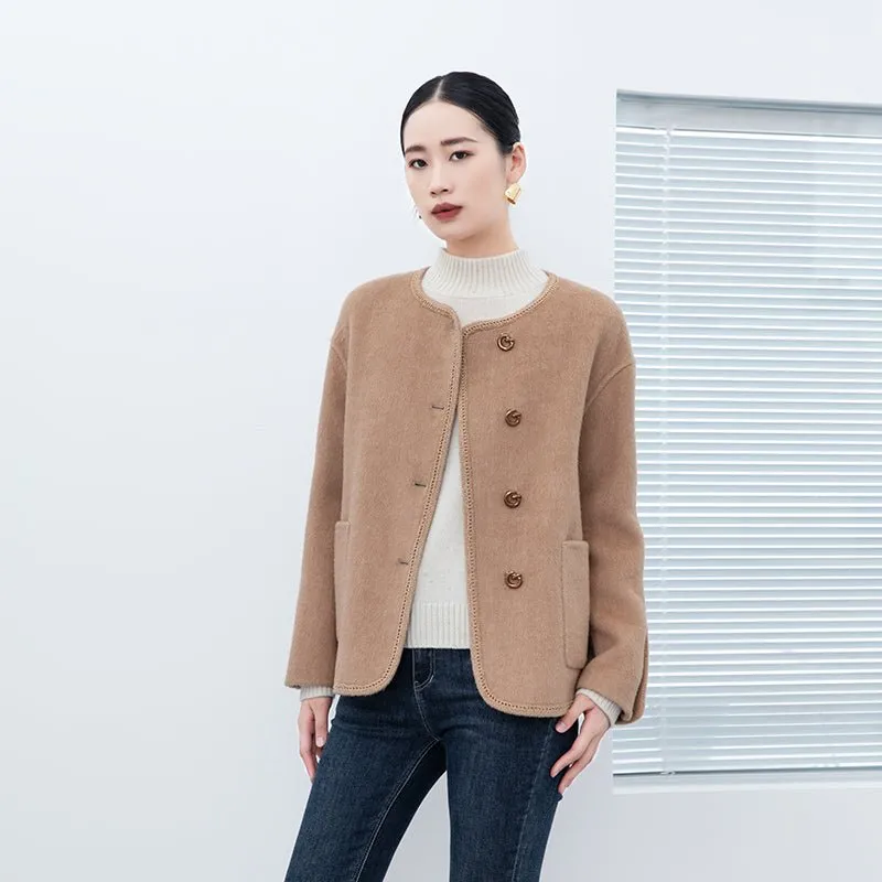 Camel Short Woolen Coats