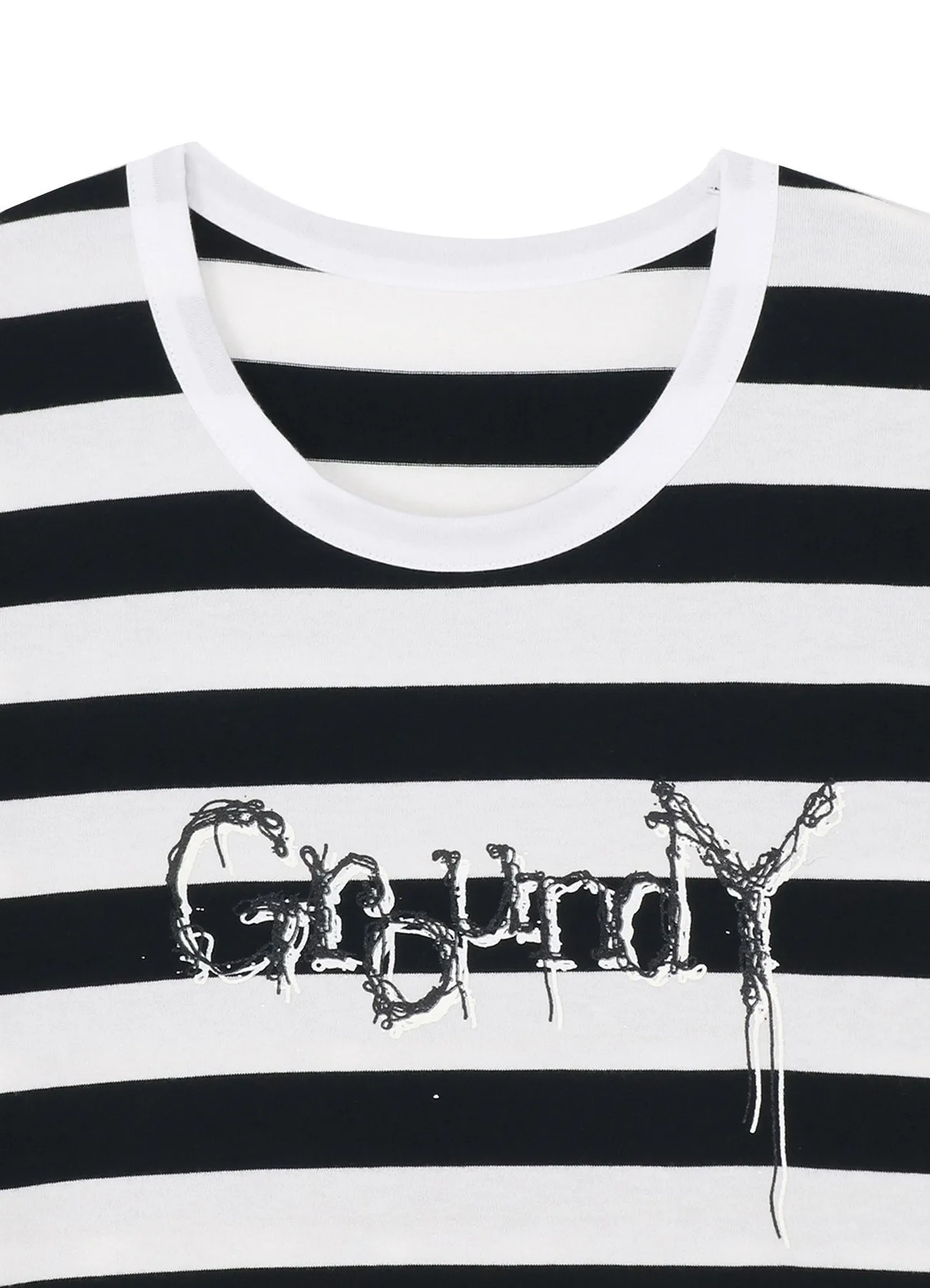 DIFFERENT LINES BORDER JERSEY GYLOGO TYPE-D GRAPHIC PRINT T-SHIRT