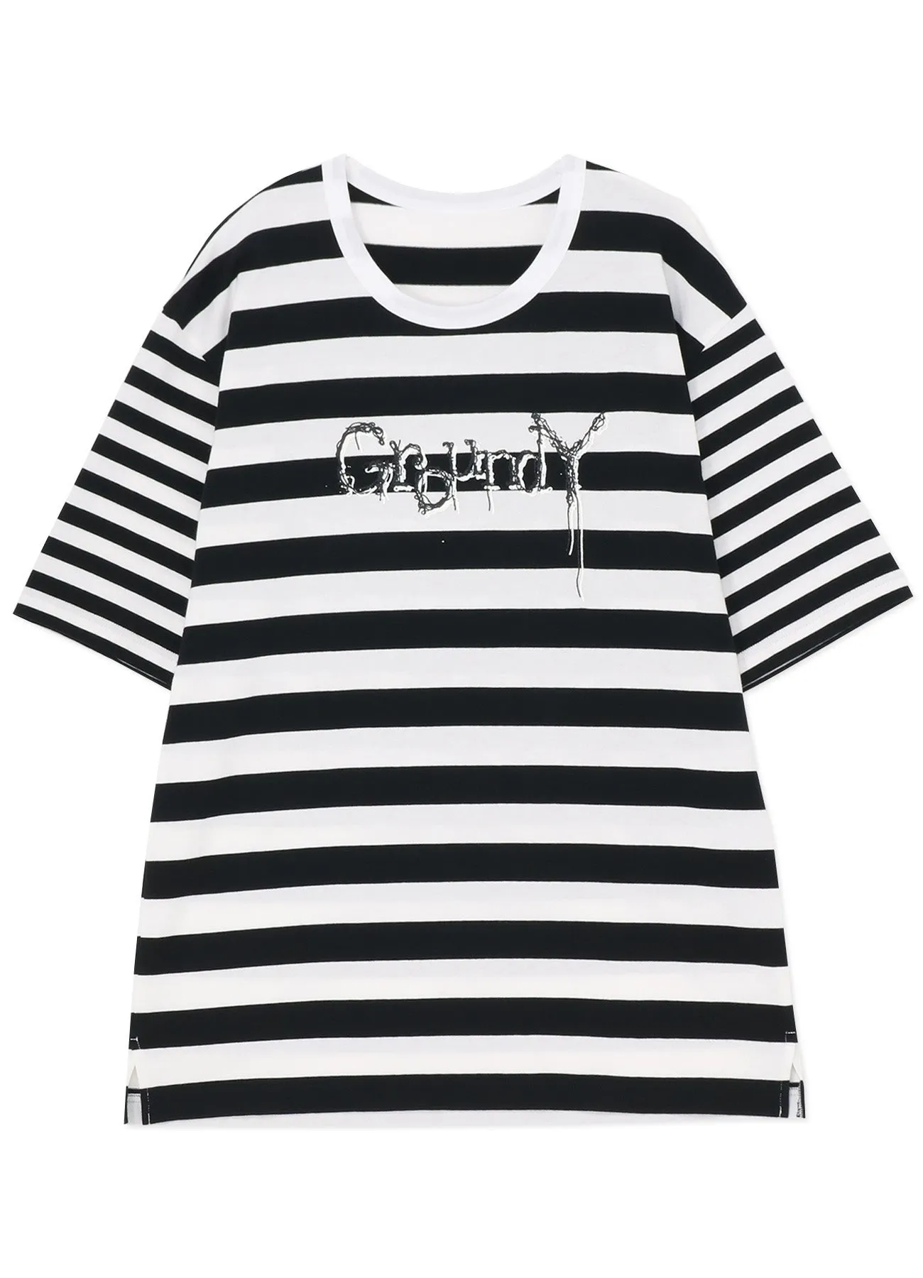 DIFFERENT LINES BORDER JERSEY GYLOGO TYPE-D GRAPHIC PRINT T-SHIRT