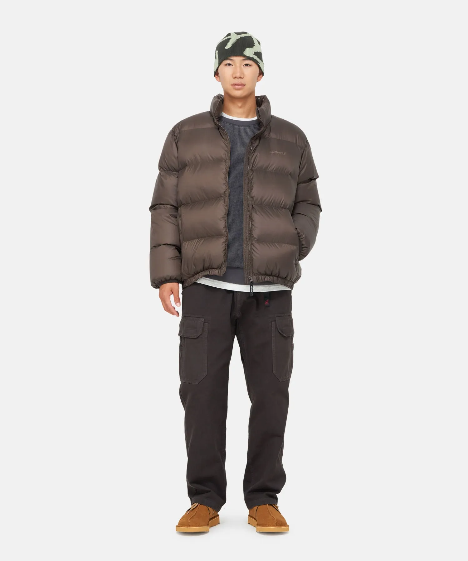 DOWN PUFFER JACKET DARK BROWN