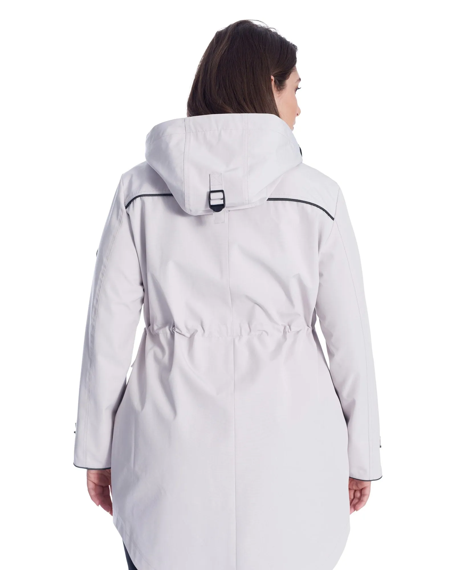 Drawstring Raincoat | Platinum