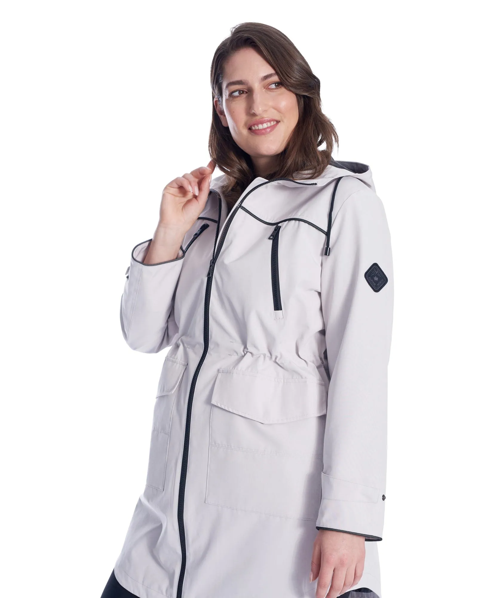 Drawstring Raincoat | Platinum