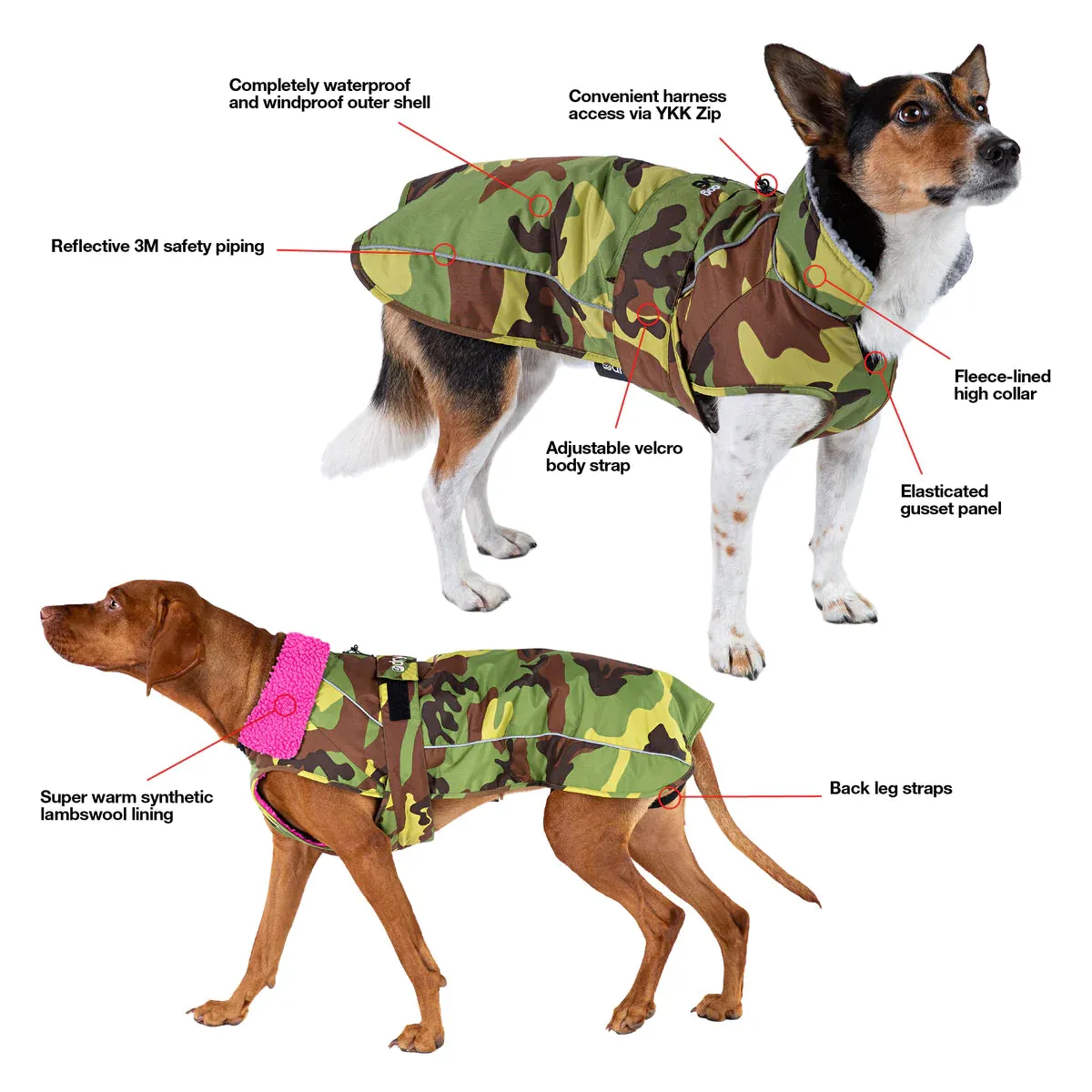 Dryrobe Dog Coat - Black Camo and Black