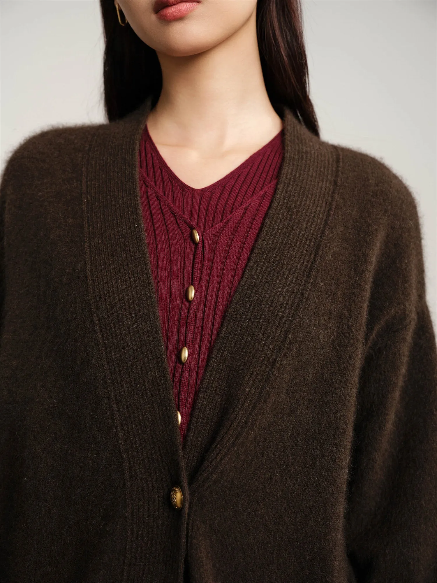 EP YAYING Yak Wool Knitted Cardigan