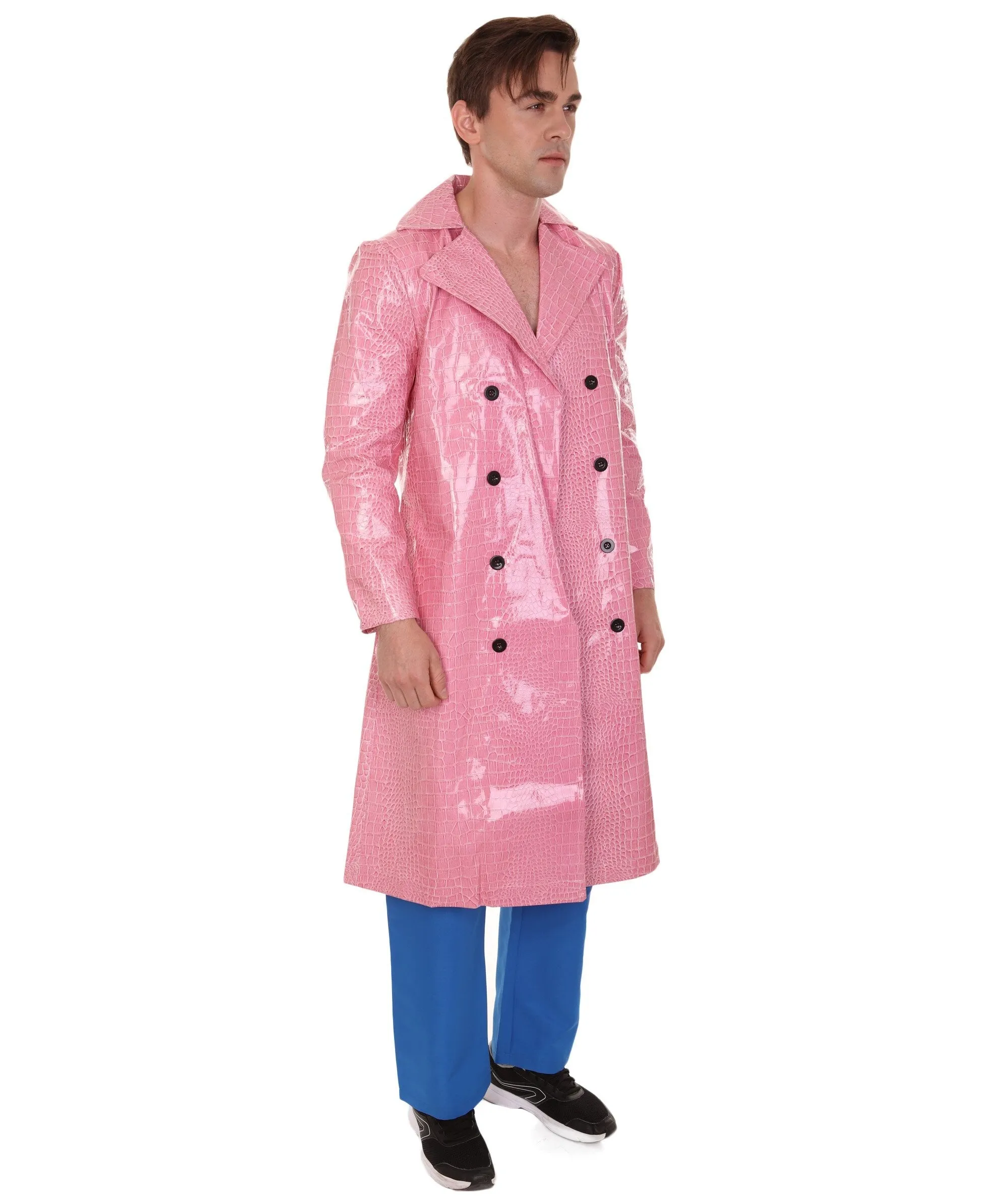 HPO Adult Men's Deluxe Sadistic Villain Pink & Blue Jokester Trench Coat Costume | Multiple Sizes