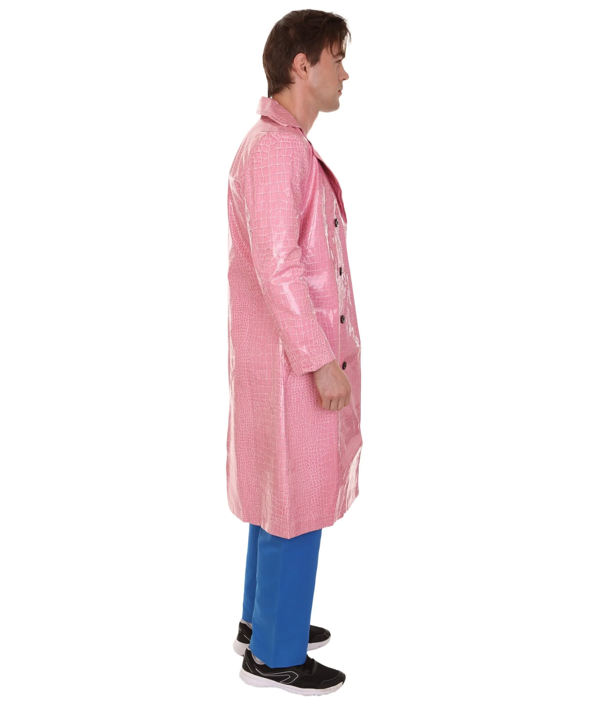 HPO Adult Men's Deluxe Sadistic Villain Pink & Blue Jokester Trench Coat Costume | Multiple Sizes