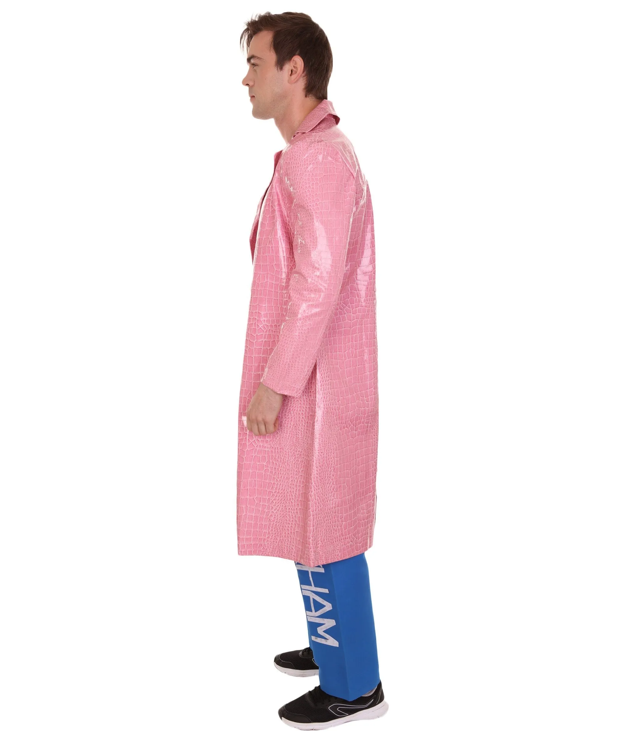 HPO Adult Men's Deluxe Sadistic Villain Pink & Blue Jokester Trench Coat Costume | Multiple Sizes