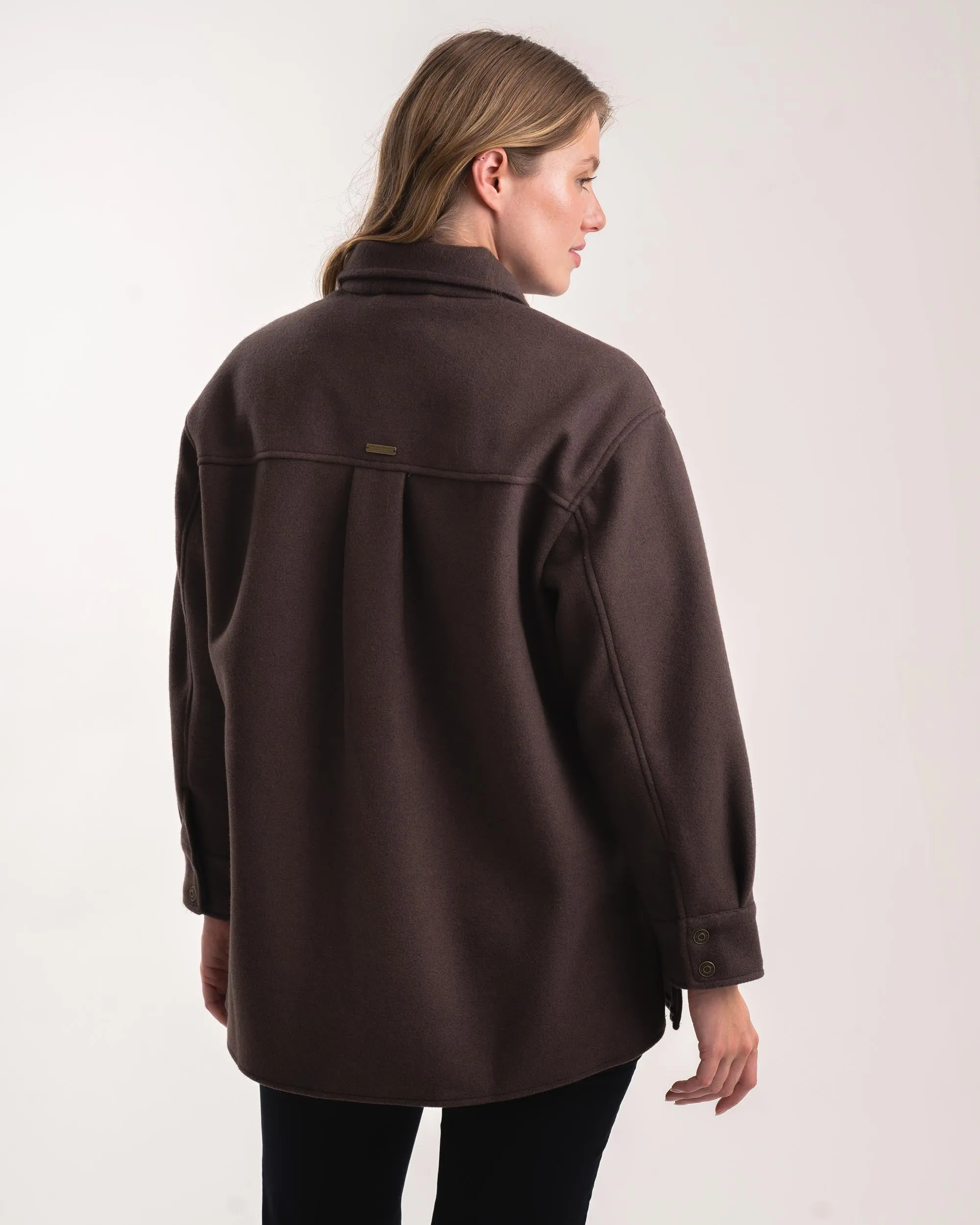 Ladies Melton Jacket - Chocolate Melange