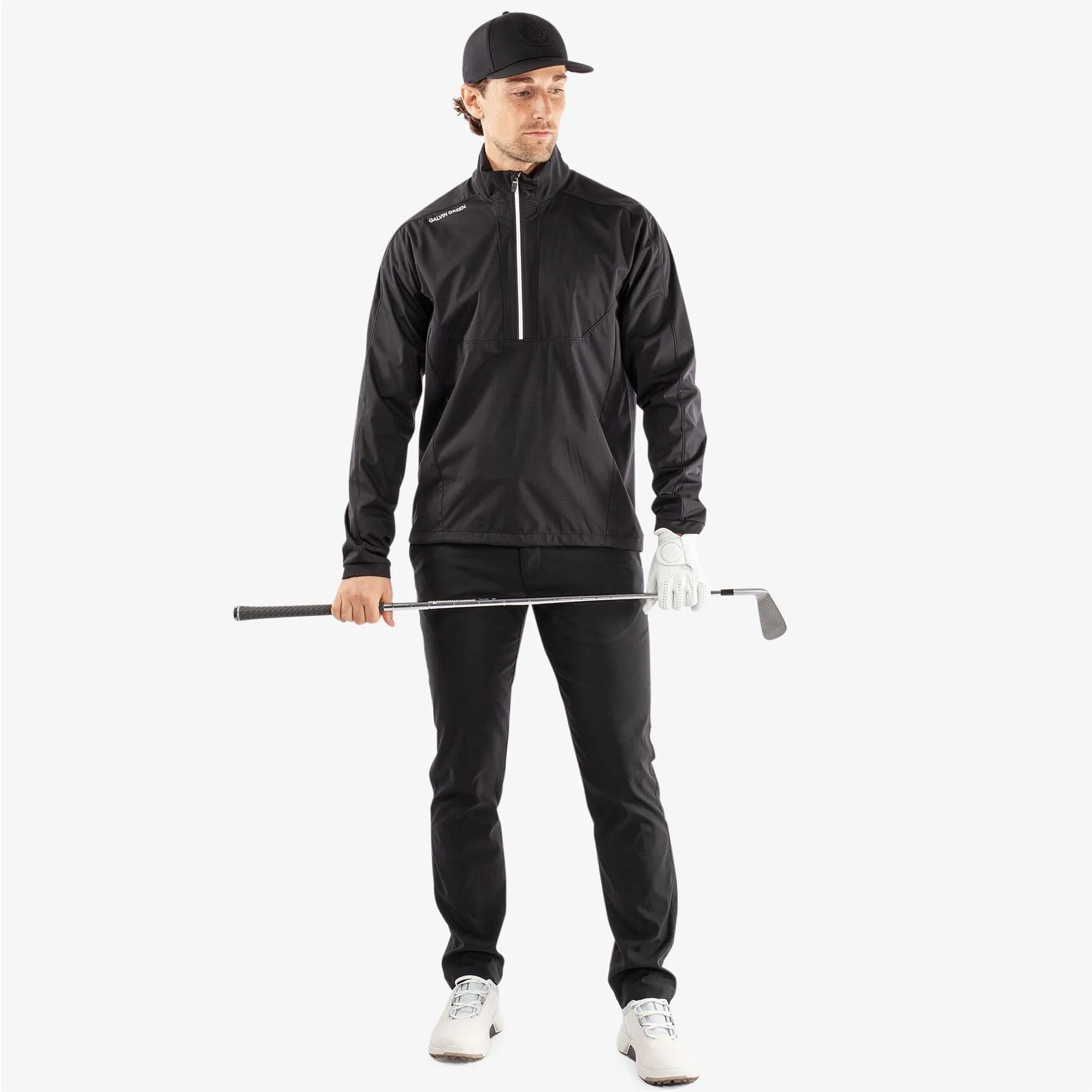 Lawrence Half Zip Windproof Jacket Black/White - AW24