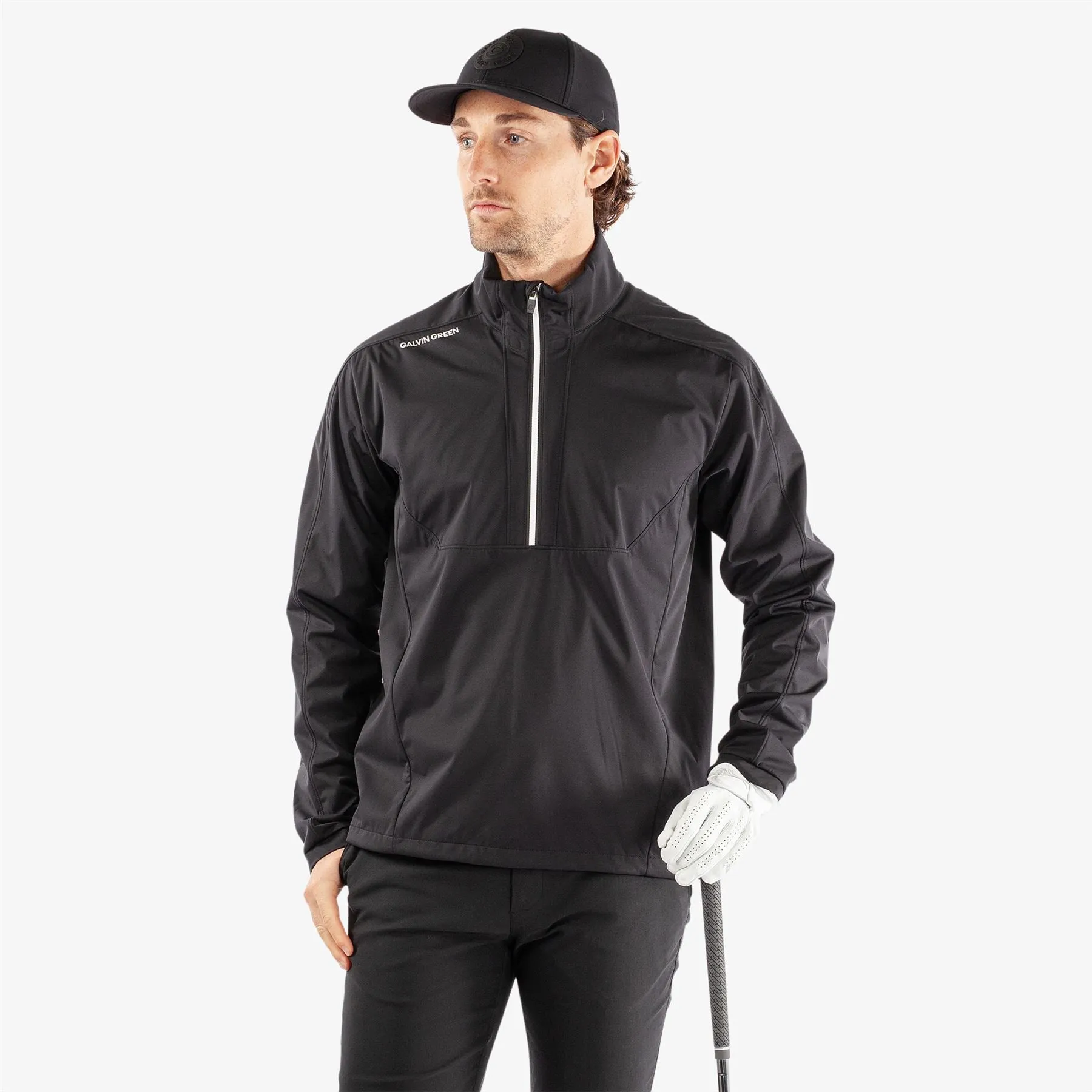 Lawrence Half Zip Windproof Jacket Black/White - AW24