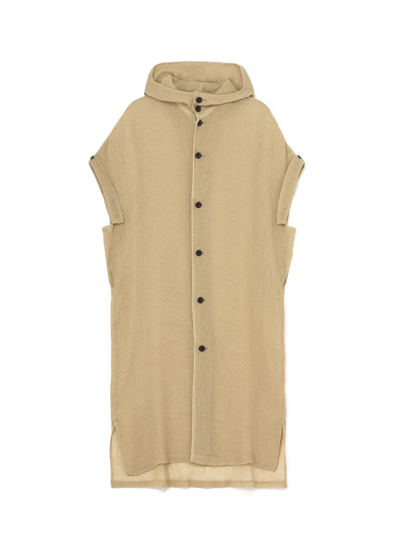 LENO CLOTH HOODED DRESS