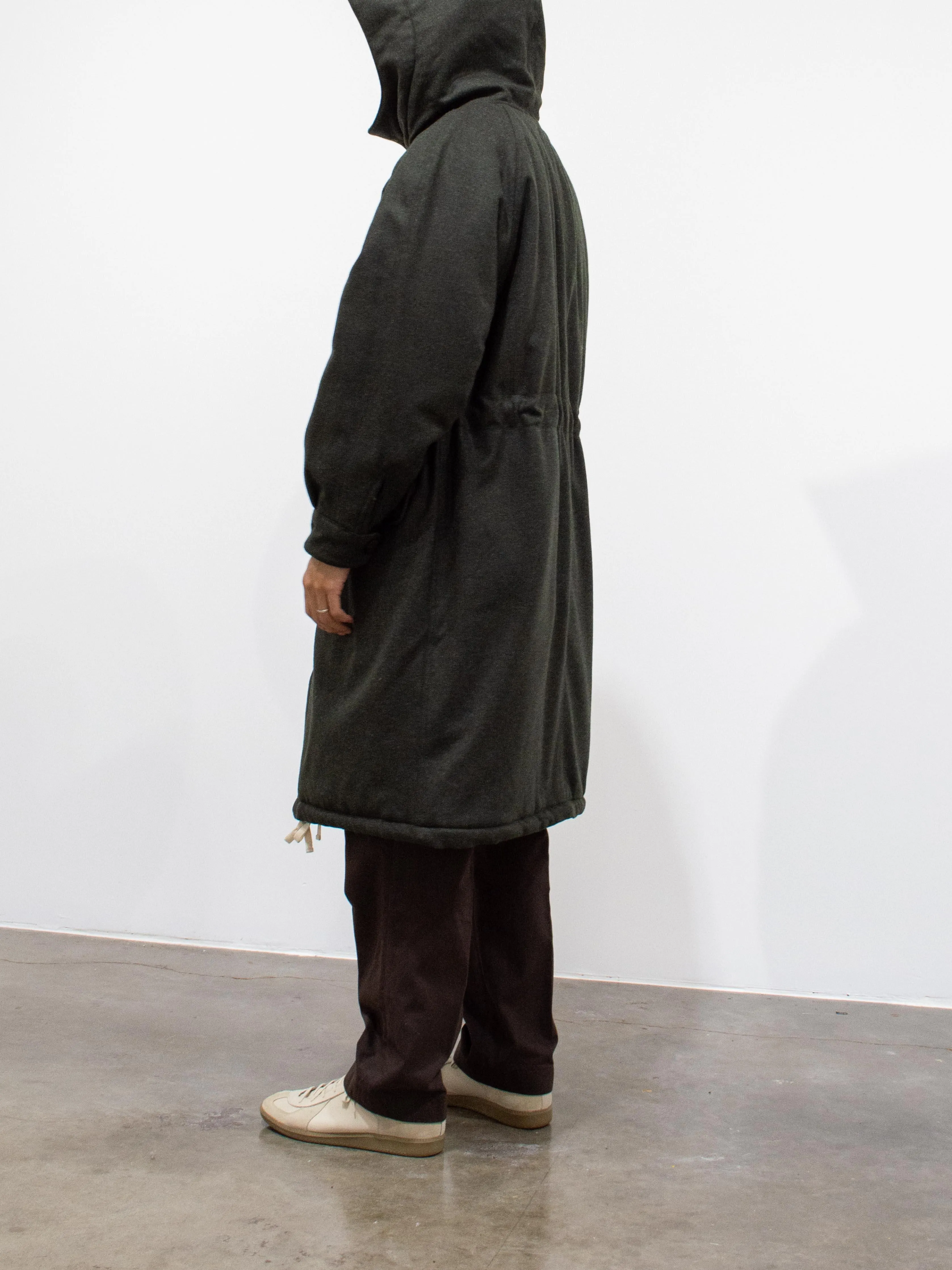 Lightweight Padded Wool Parka - Forest Green