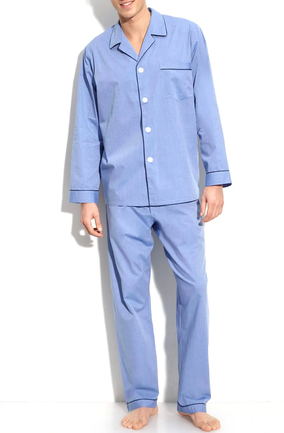 Majestic International Cotton Long Sleeve Pajama Blue