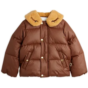 Mini Rodini Brown DAnd Emb Puffer Jacket