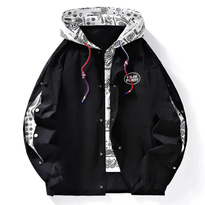 Paisley False Two-piece hooded Jackets