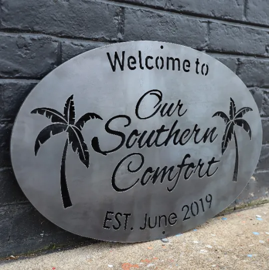 Personalized Metal Home Sign - Our Southern Comfort - Family Last Name - Personalized Gifts - Wall Art - Personalized Decor