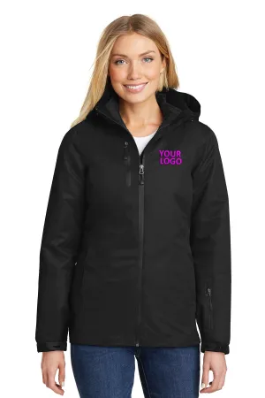 Port Authority Ladies Vortex Customized Waterproof 3-in-1 Jackets, Black/ Black