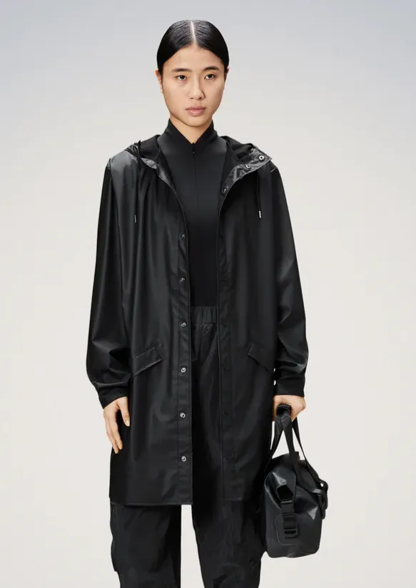 Rains Long Jacket Black