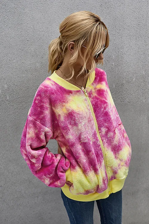 Ready For Fall Tie-Dye Fluffy Jacket - 4 Colors