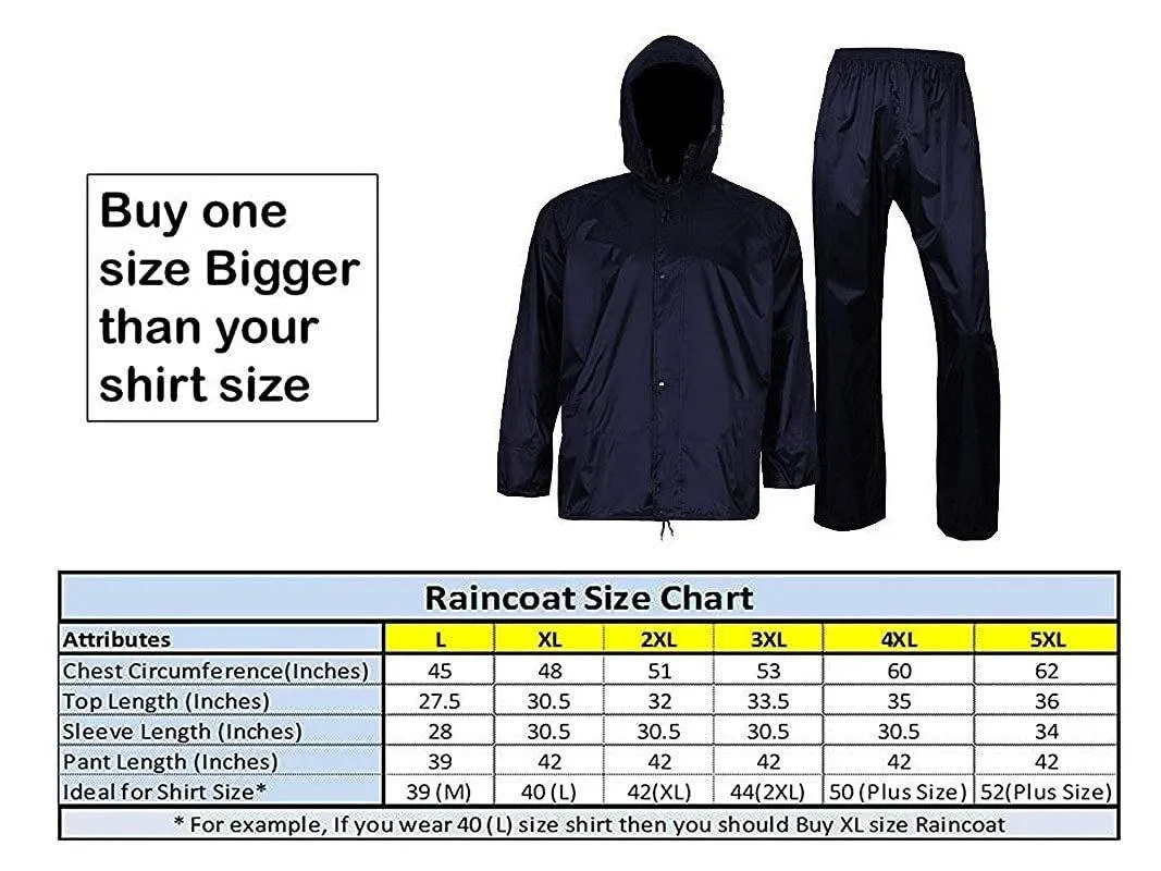 Romano nx 100% Waterproof Heavy Duty Double Layer Hooded Rain Suit Men in a Storage Bag