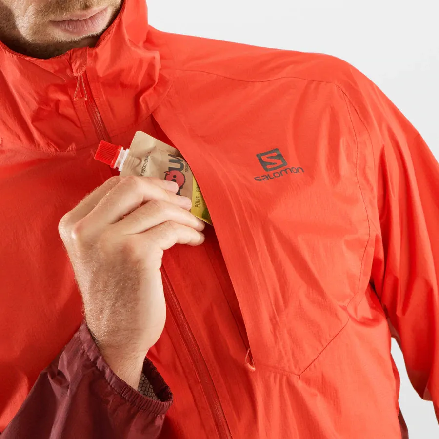 Salomon Mens Bonatti WP Jacket - Fiery Red/Cabernet