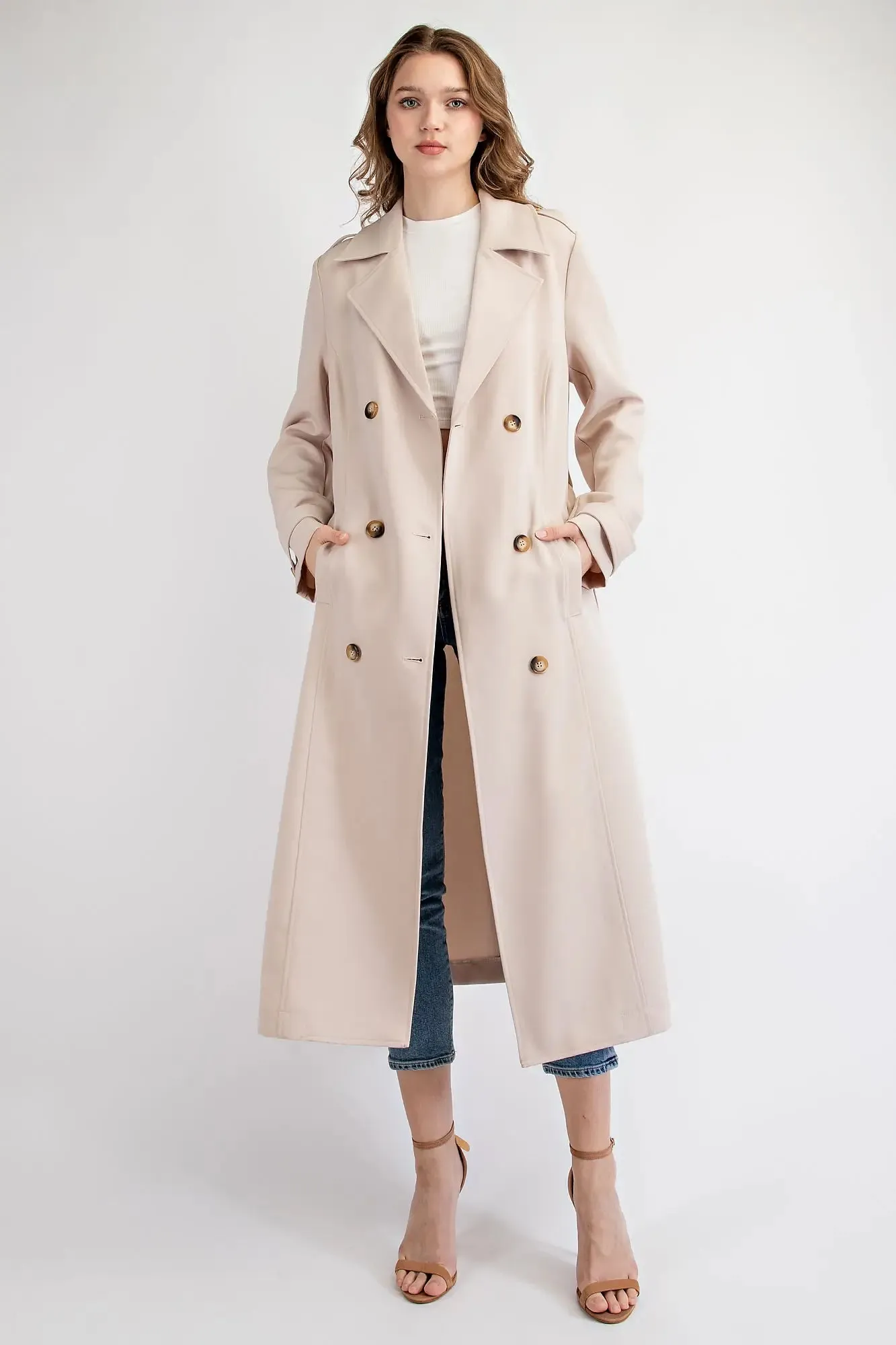 Say So  Double Breasted Trench Coat