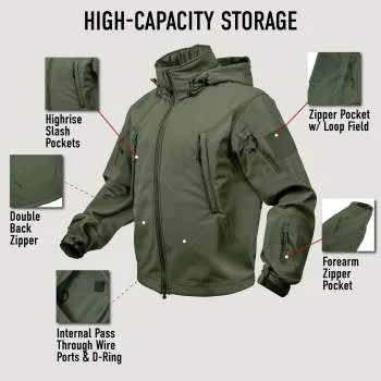 Spec Ops Tactical Soft Shell Jacket Security Black