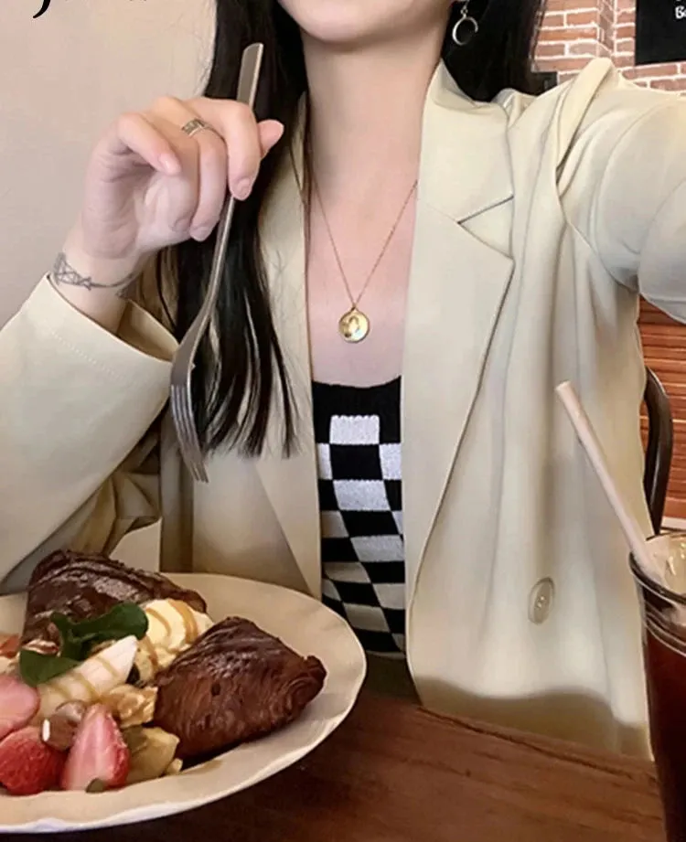 Spring Fashion Casual Women Blazers Summer Korean Suit Jacket Female Loose Sun-protective Office Lady Black Coat