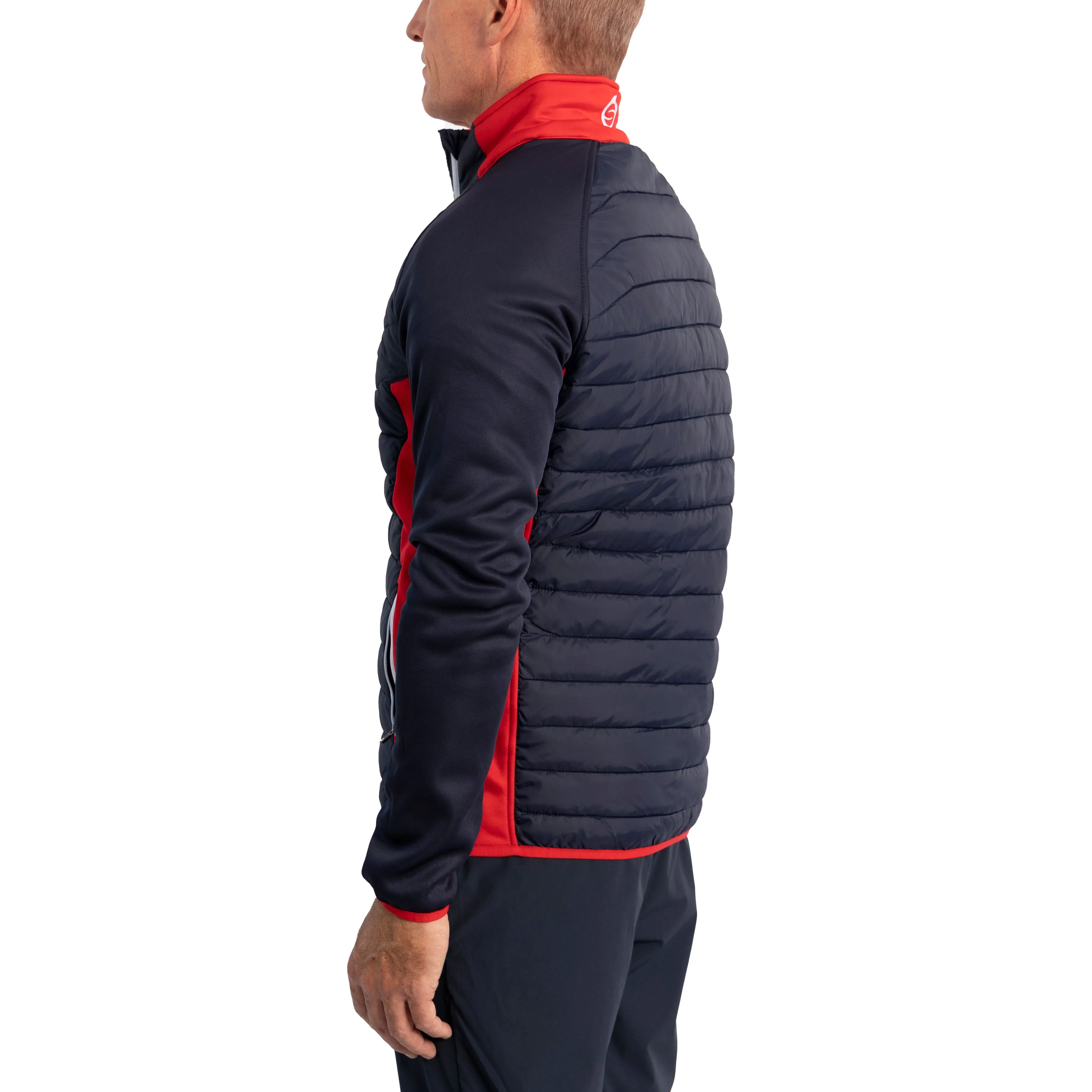 Sunderland Zermatt Padded Stretch Panel Performance Golf Jacket - Navy/ Red