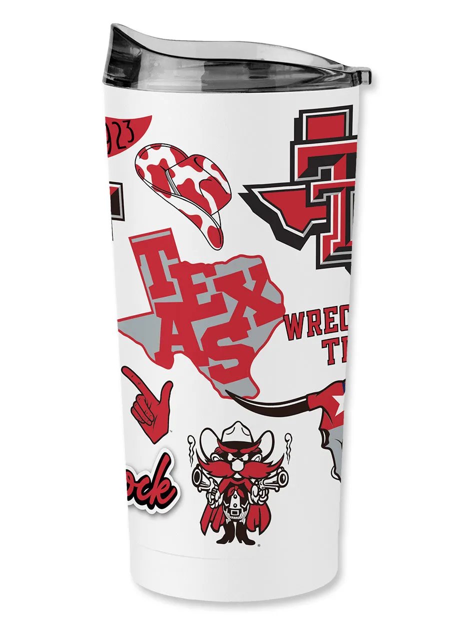 Texas Tech Red Raiders "Native All Over Logos" Travel Tumbler