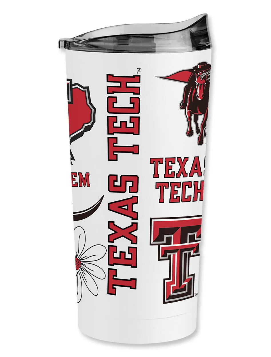 Texas Tech Red Raiders "Native All Over Logos" Travel Tumbler