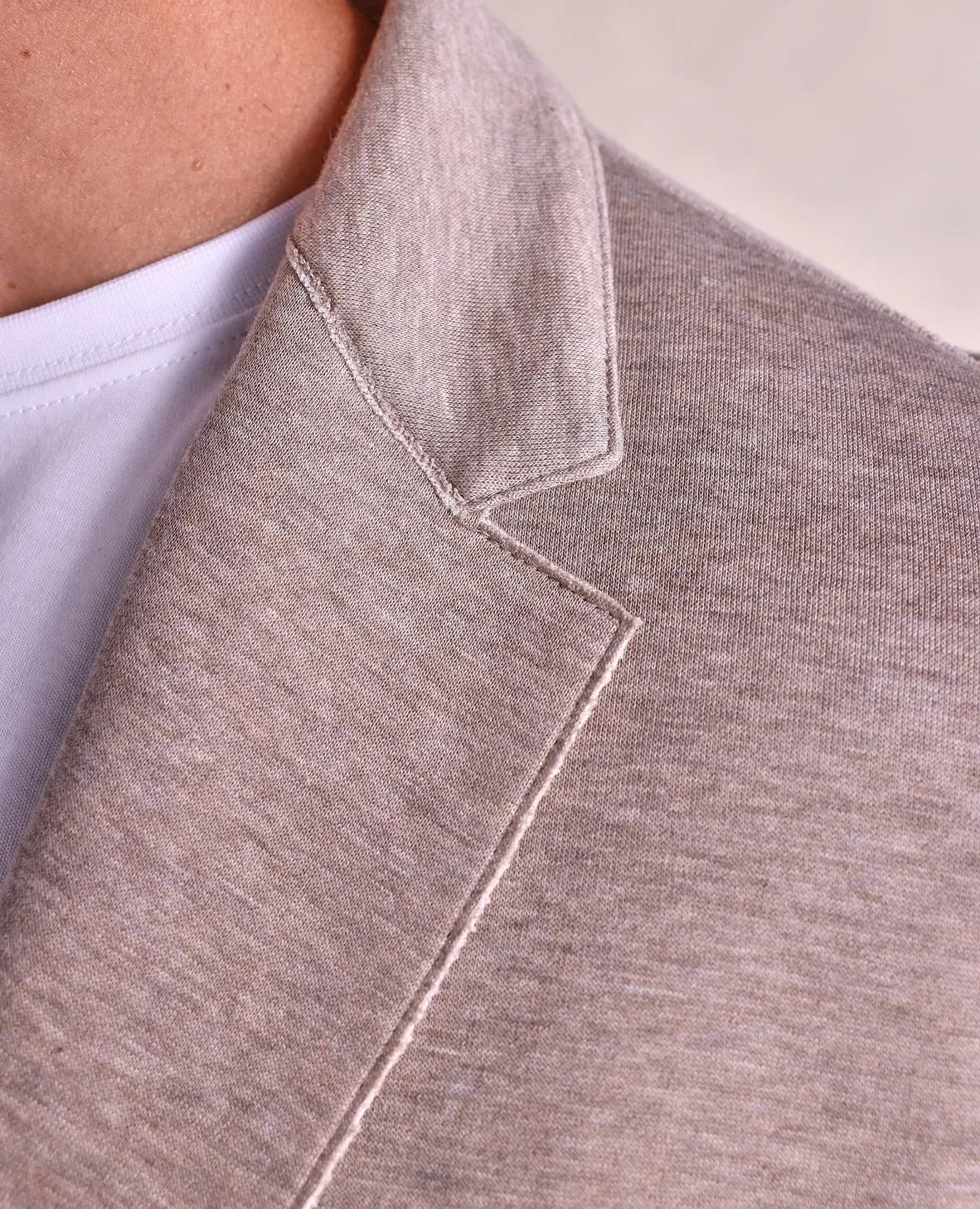 The Luca - Jersey Knit Soft Jacket - Oatmeal