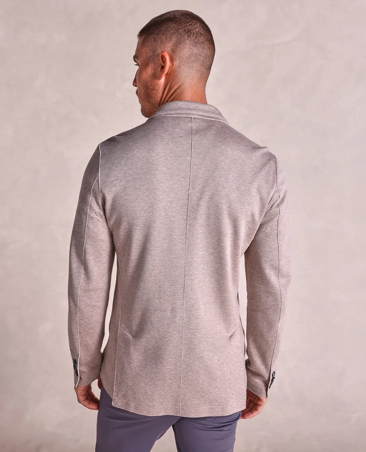 The Luca - Jersey Knit Soft Jacket - Oatmeal