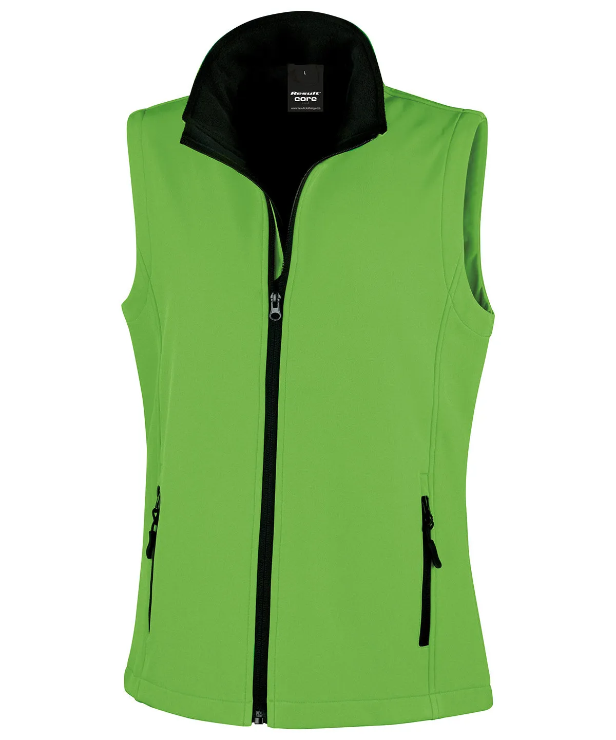 Vivid Green/Black - Women's printable softshell bodywarmer